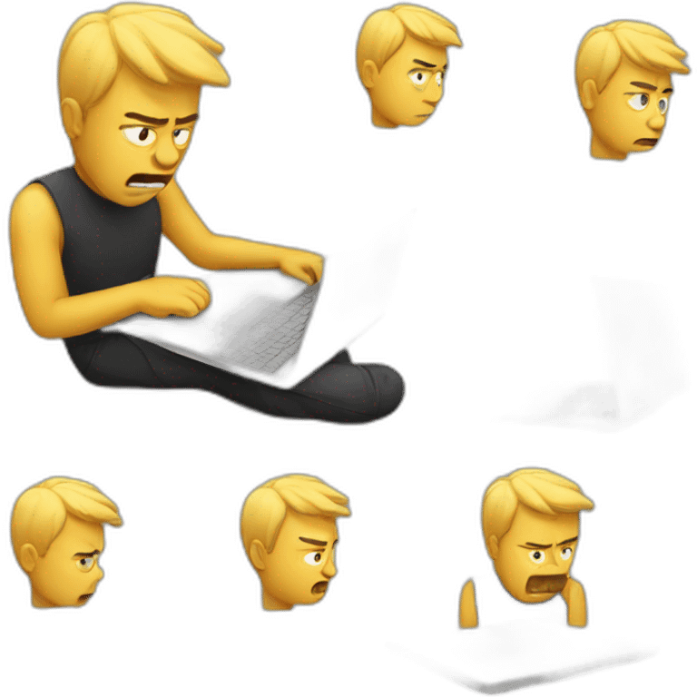 upset man with laptop emoji