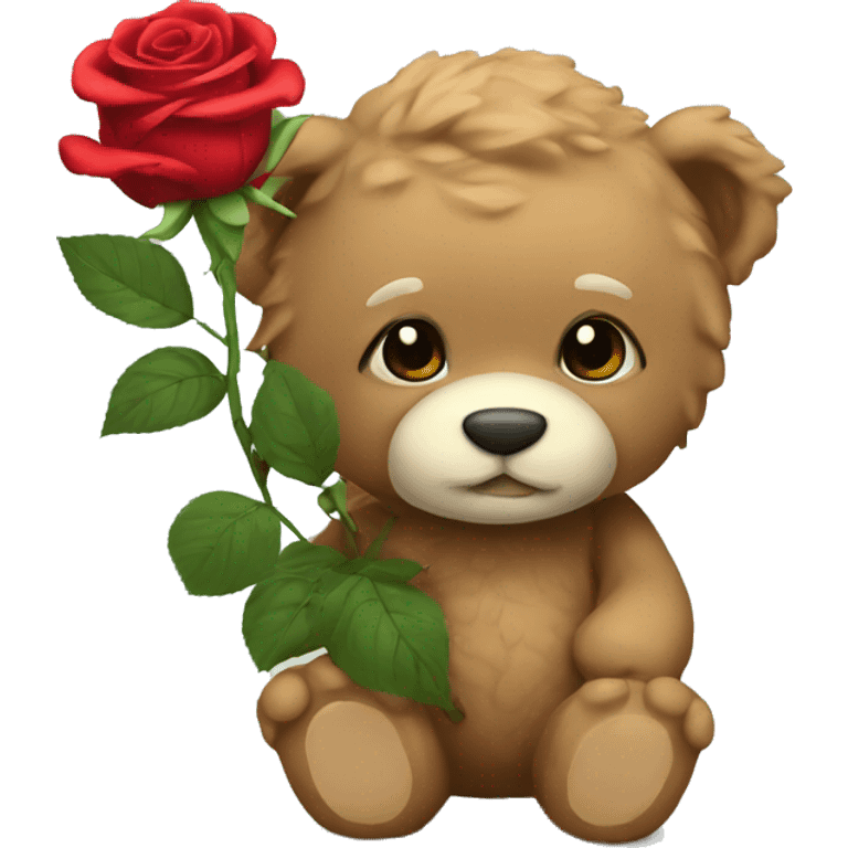 Roses with teddy emoji