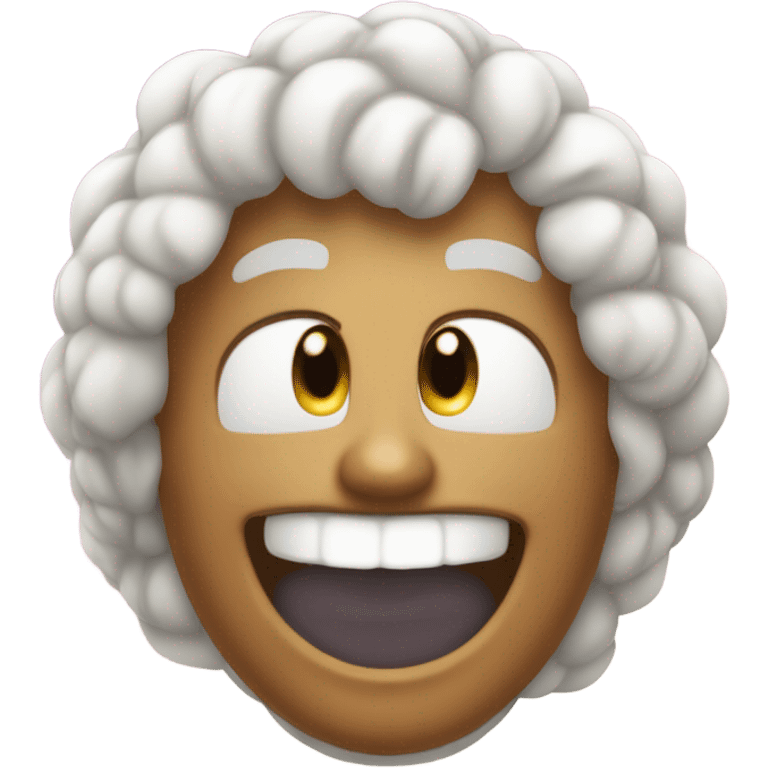 Crea un emoji q tenga una cara feliz un cerebro y rayos emoji