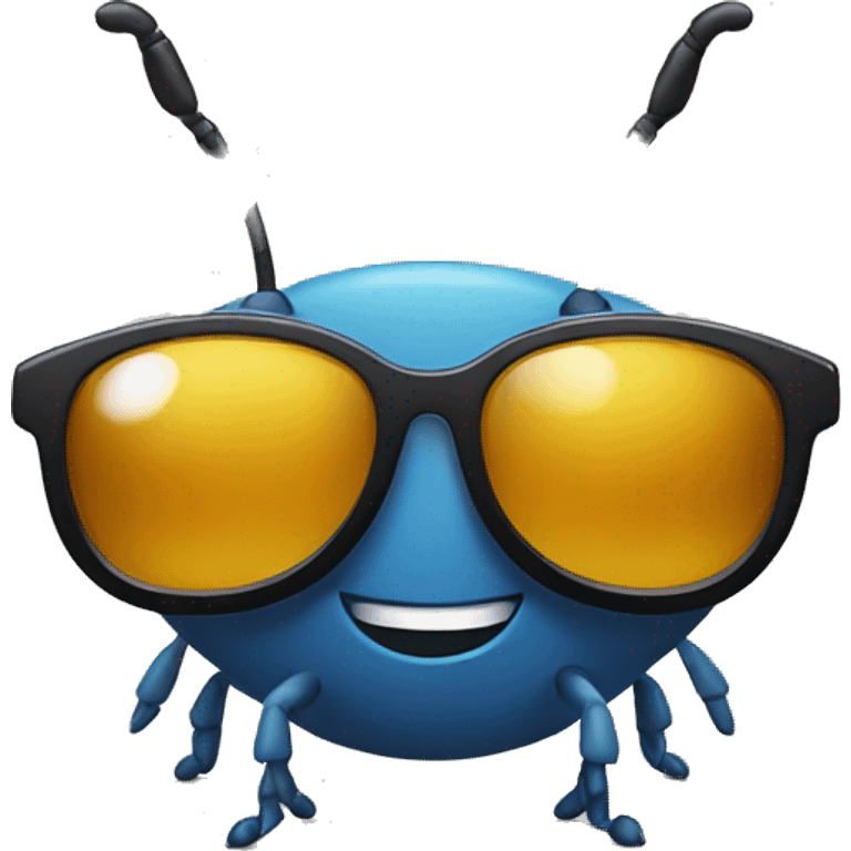 Bug wearing sunglasses emoji