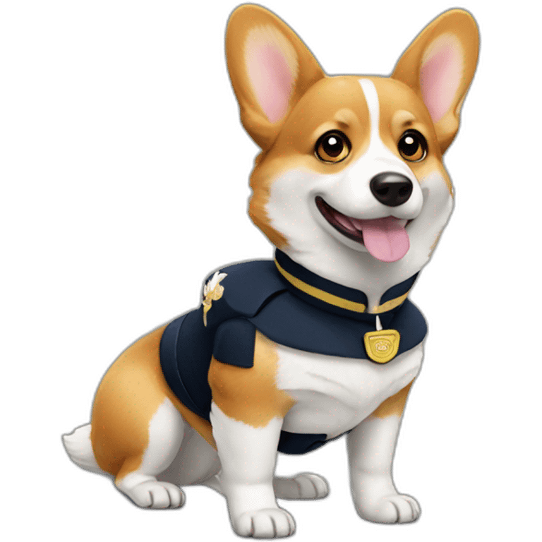 corgi in uniform emoji