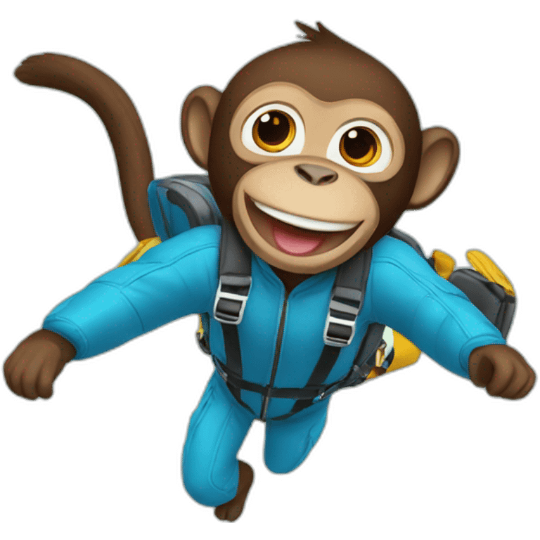 Skydiving Monkey emoji