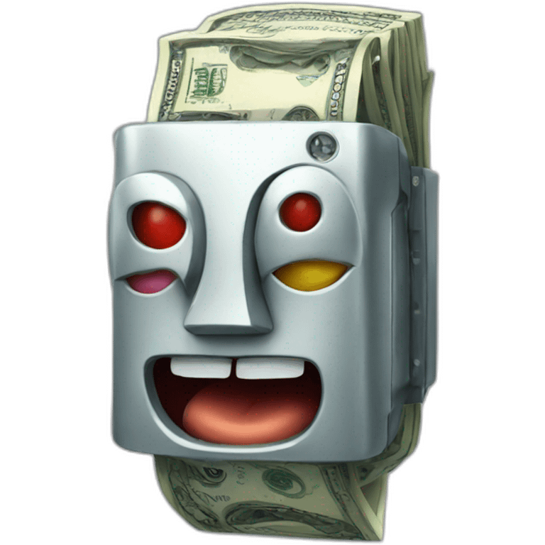 robot money tongue emoji