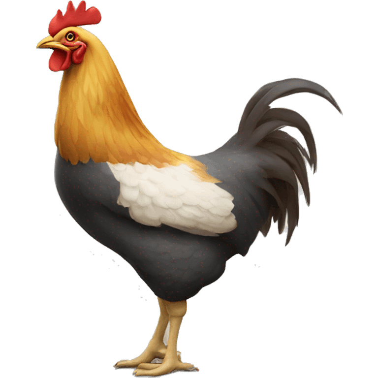 une poule avec des chaussur emoji