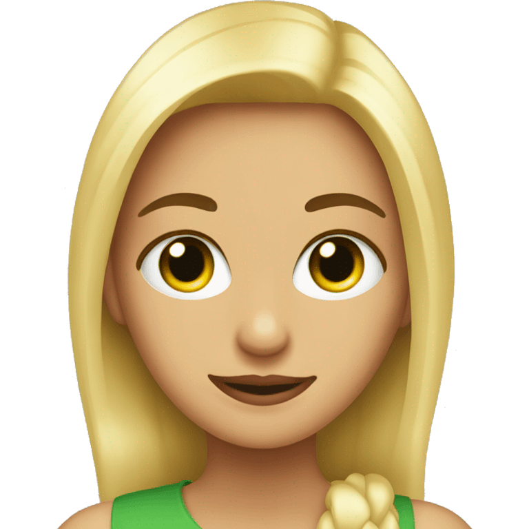 Chica rubia y ojos verdes saltando  emoji