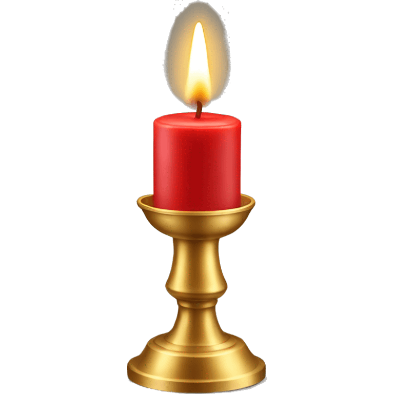 Red candle with gold holder emoji