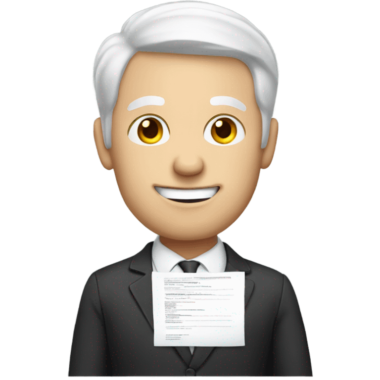 White man holding a resume emoji