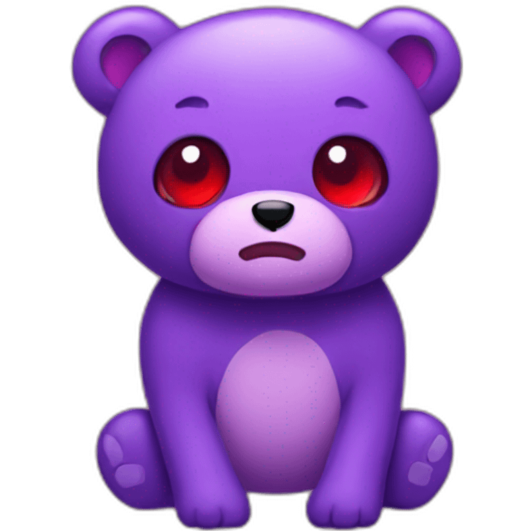 purple Gloomy bear with red eyes emoji