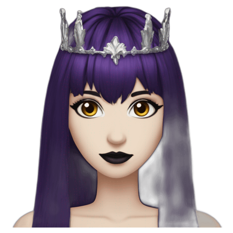 Elissabat-with-bangs-long-hair-dark-purple-and-black-vampire-goth-makeup-crown emoji