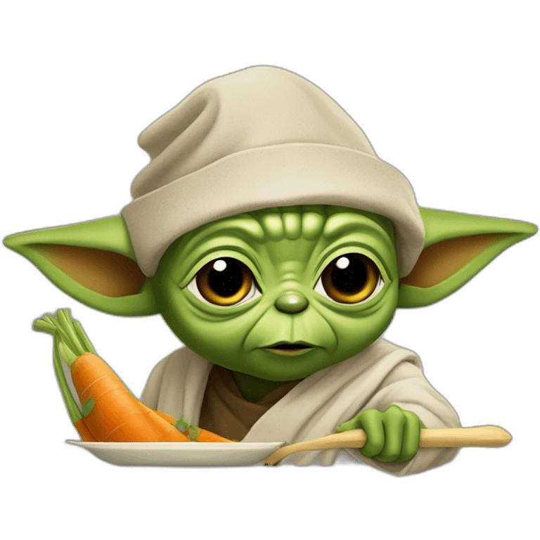 Yoda qui mange une carrote emoji