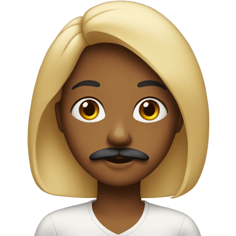 Girl with the mustache emoji