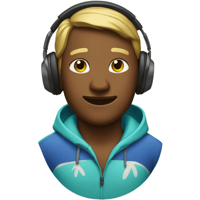 surfer with headphones on emoji