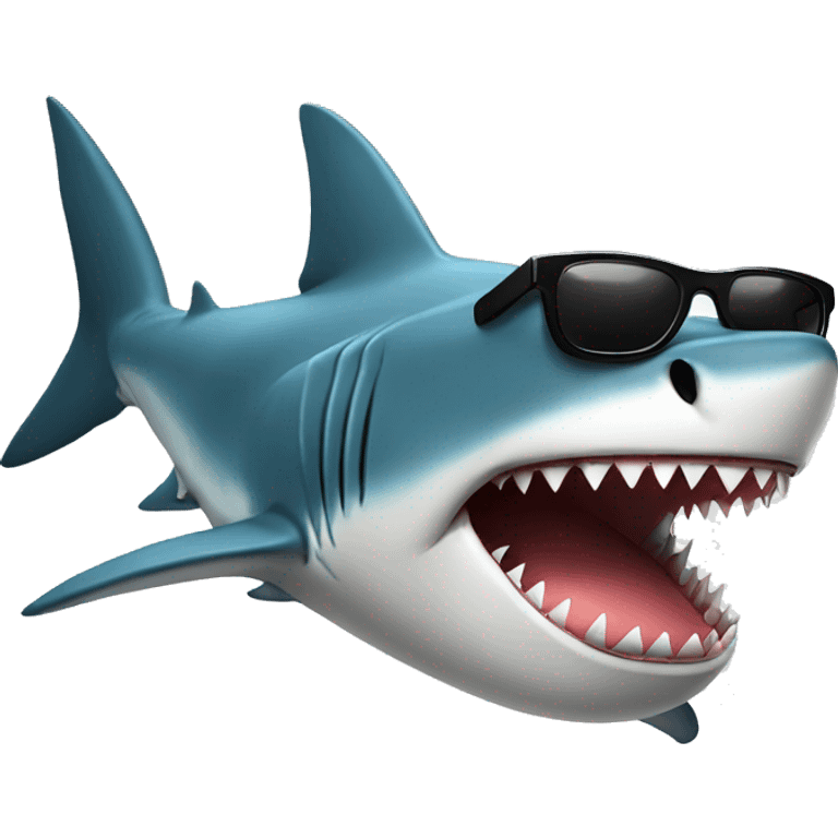 Shark with sunglasses emoji