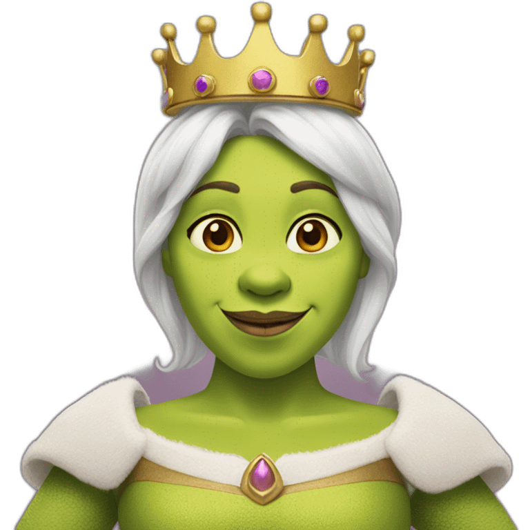 Shrek avec une couronne de princesse  emoji