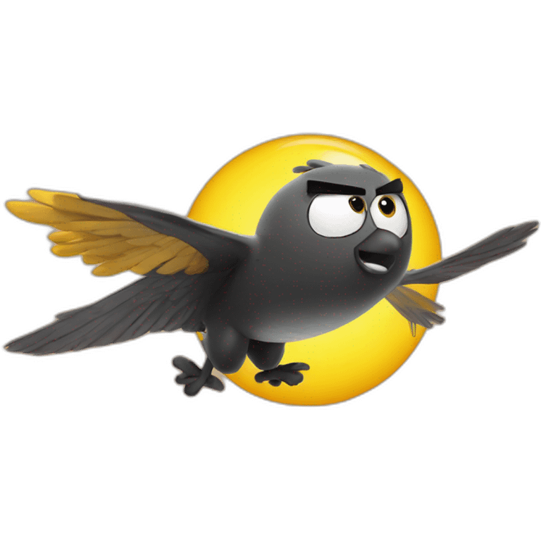 flying up to sky angrybird bomb emoji