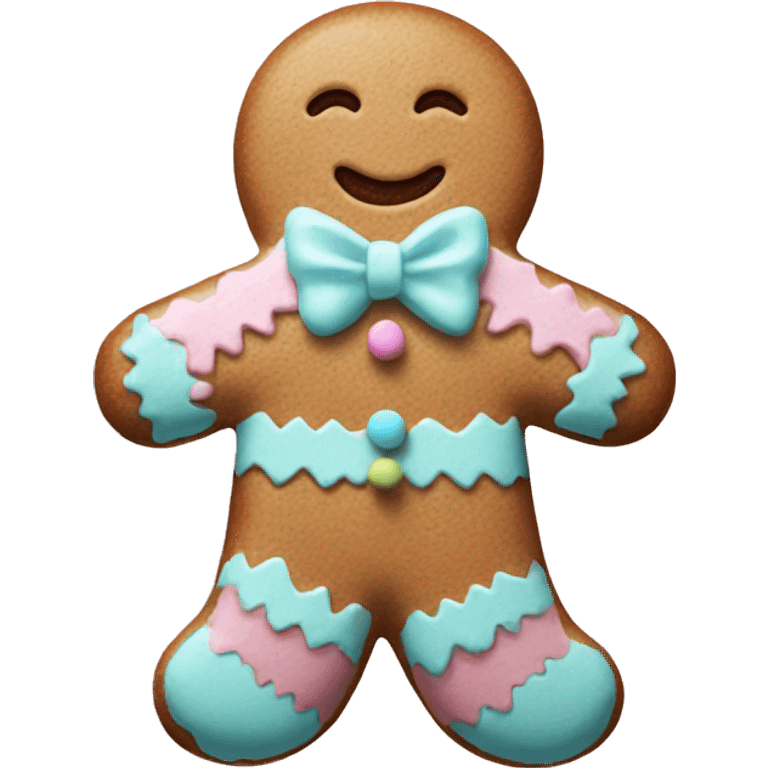 Pastel gingerbread man emoji