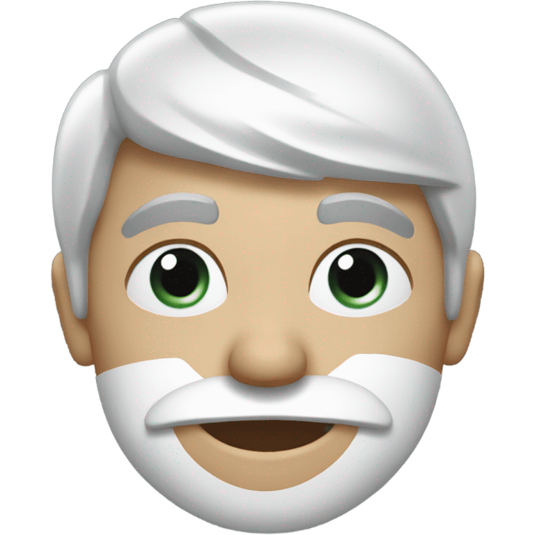 man with white water on face emoji