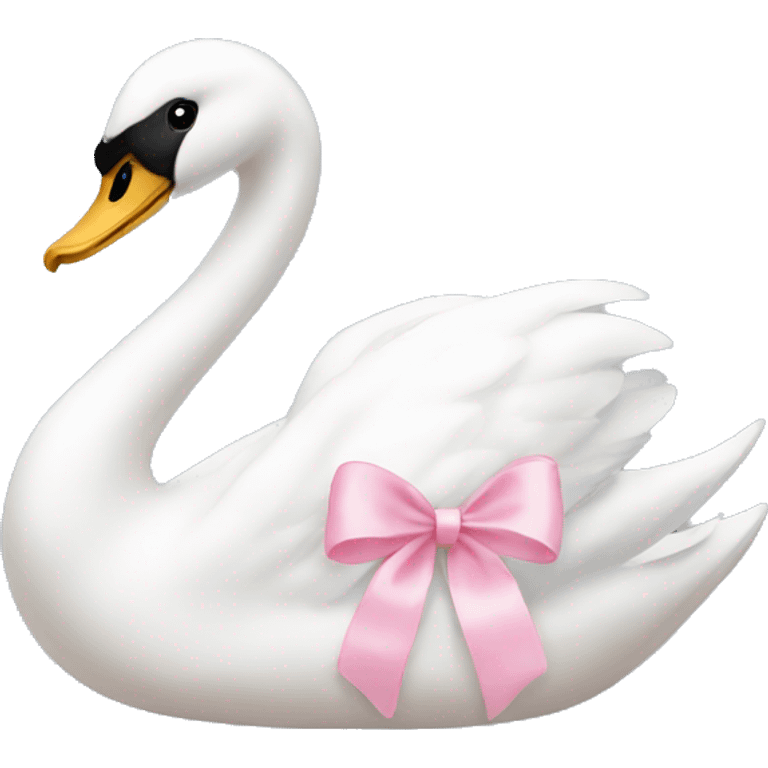 swan with light pink bow emoji