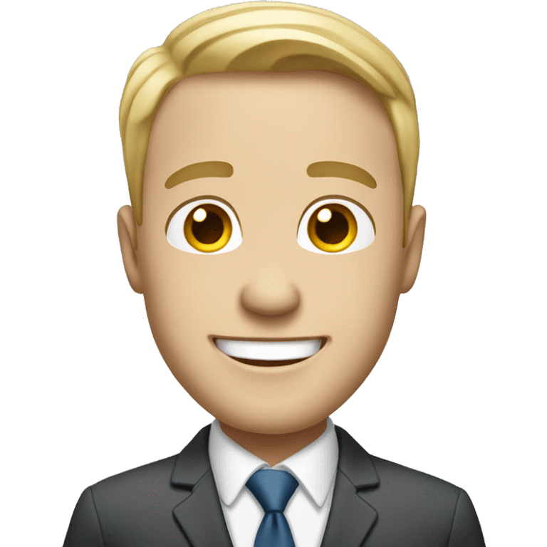 white-skinned man in an office suit rejoices emoji