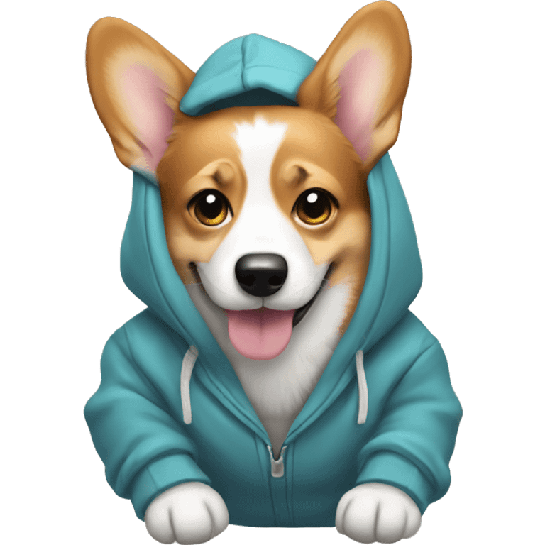 Corgi in hoodie emoji