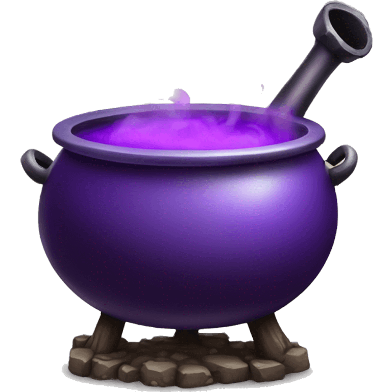 Cauldron with potion and purple steam. emoji