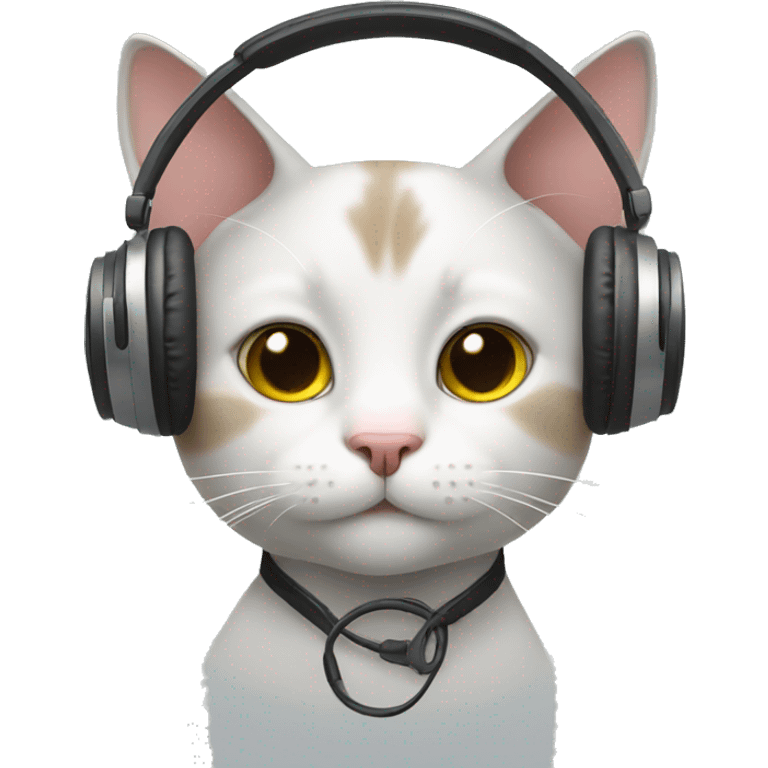 cat with headphone  emoji