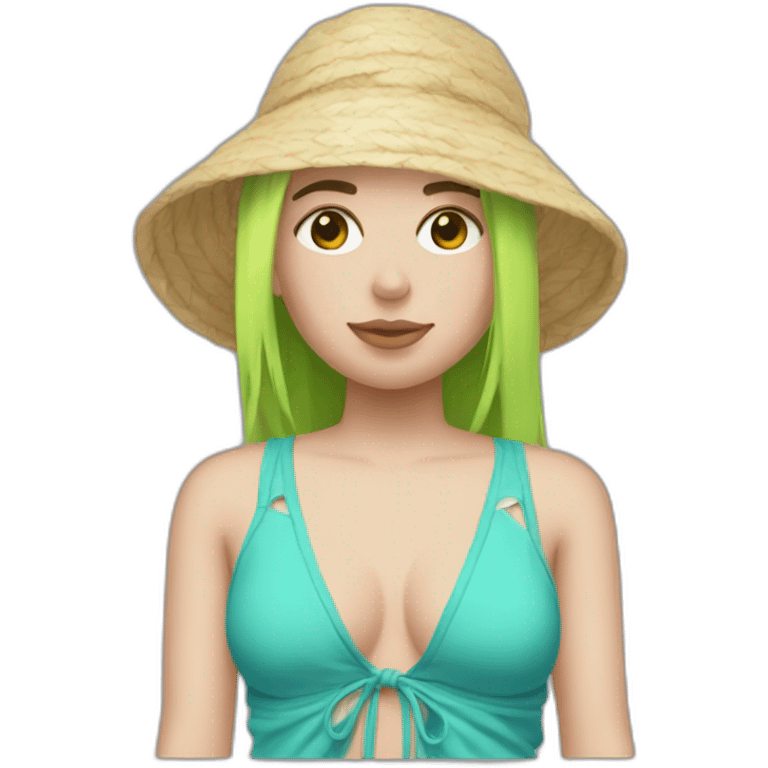 billie eilish with beach clothes emoji