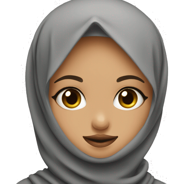 hijabi mid skinned girl with her tounge out and a peace sign  emoji