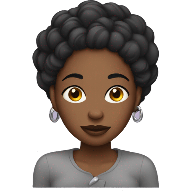 Black woman with face piercings  emoji