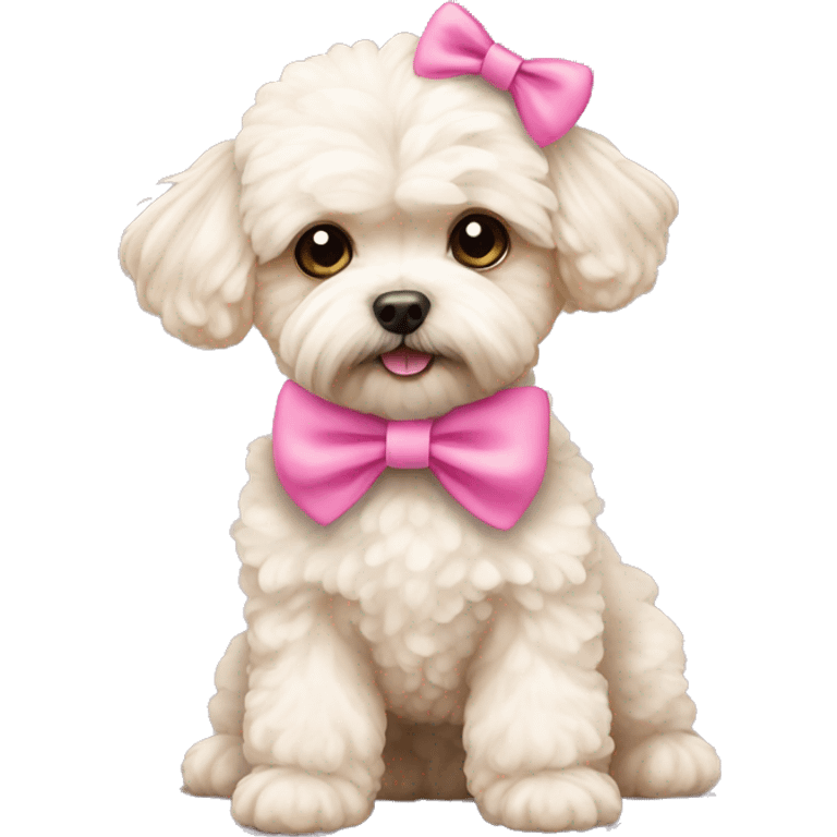 maltipoo with a pink bow  emoji