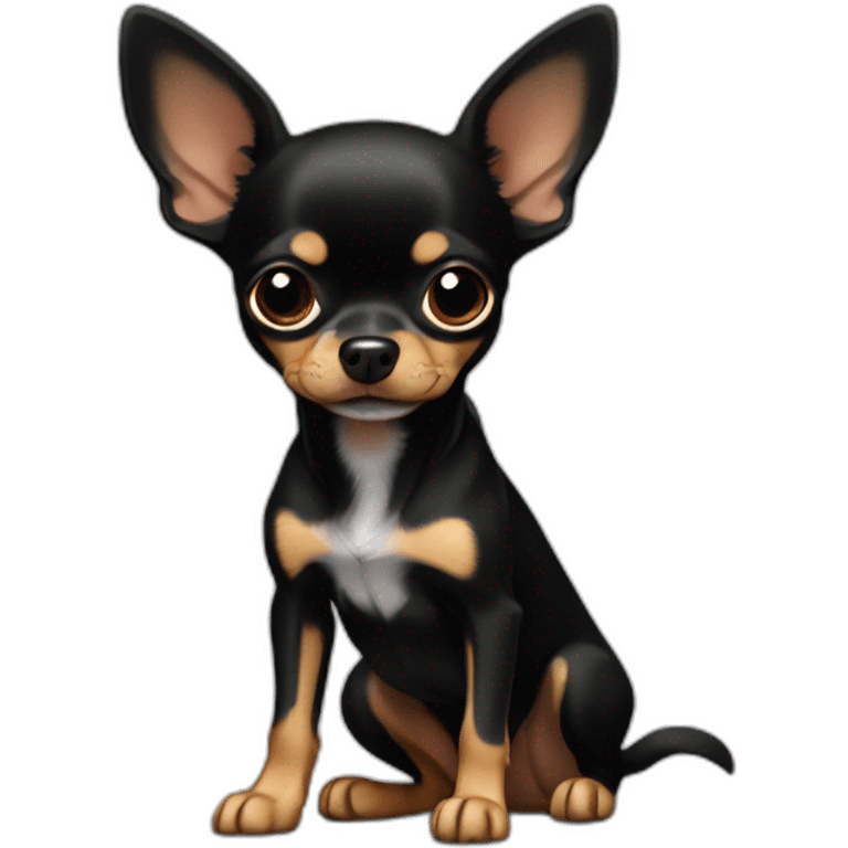 Pincher chihuahua dog black emoji