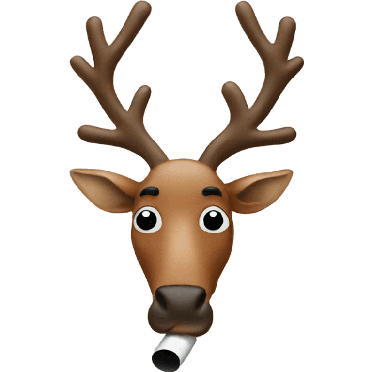 Reindeer smoking a black n mild emoji