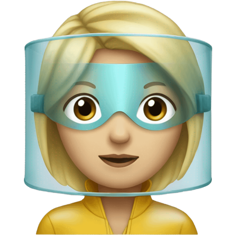 Blonde girl hazmat suit emoji