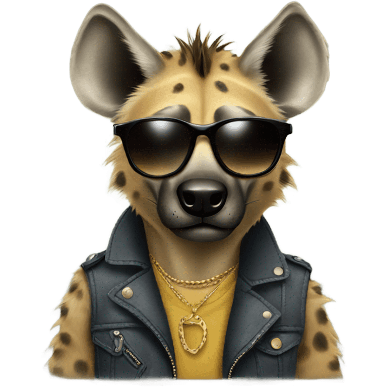 Hyena with sunglasses  emoji