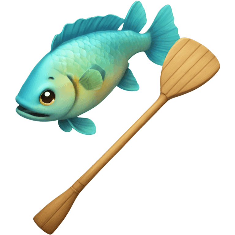 Fish with paddle emoji