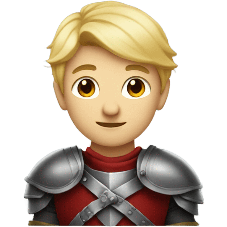 A boy knight Link with blonde hair and red eyes smirking emoji