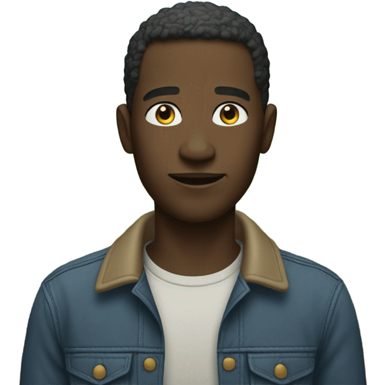 black guy in field emoji