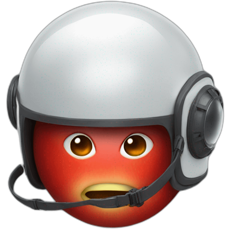 red apple wearing space helmet emoji