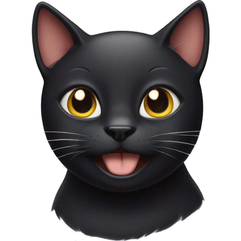 Happy black cat  emoji