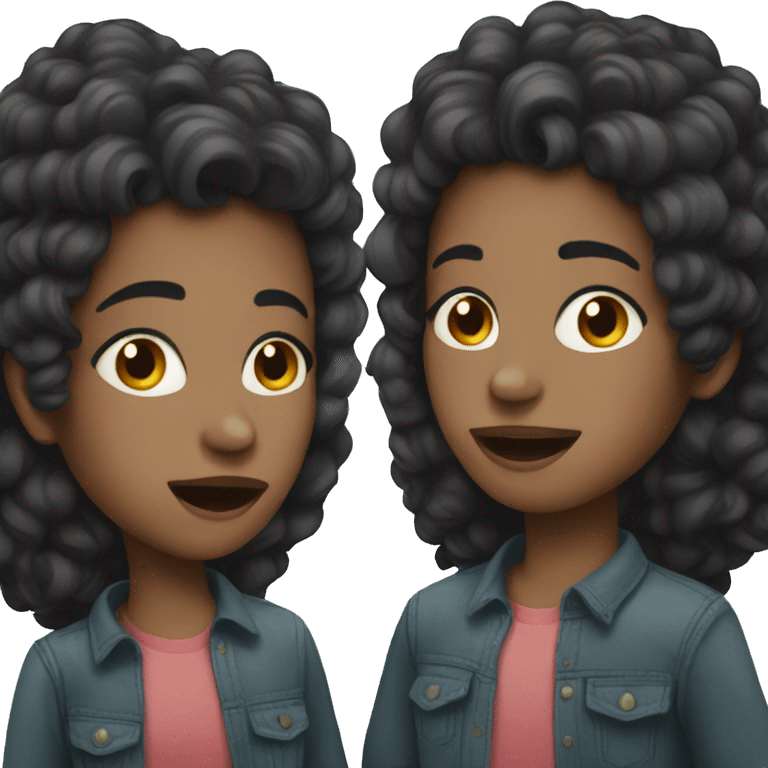 Dark hair twins emoji