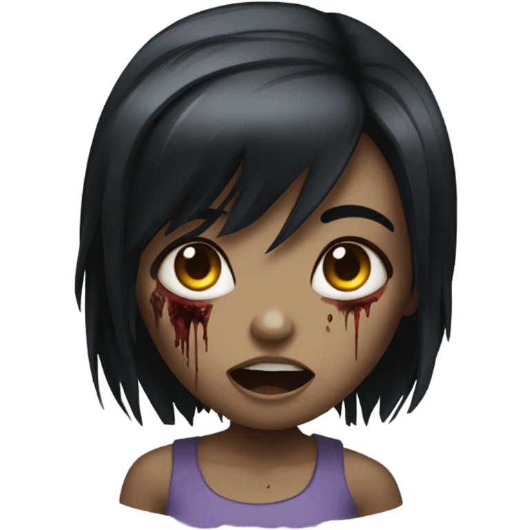 zombie girl with black hair emoji