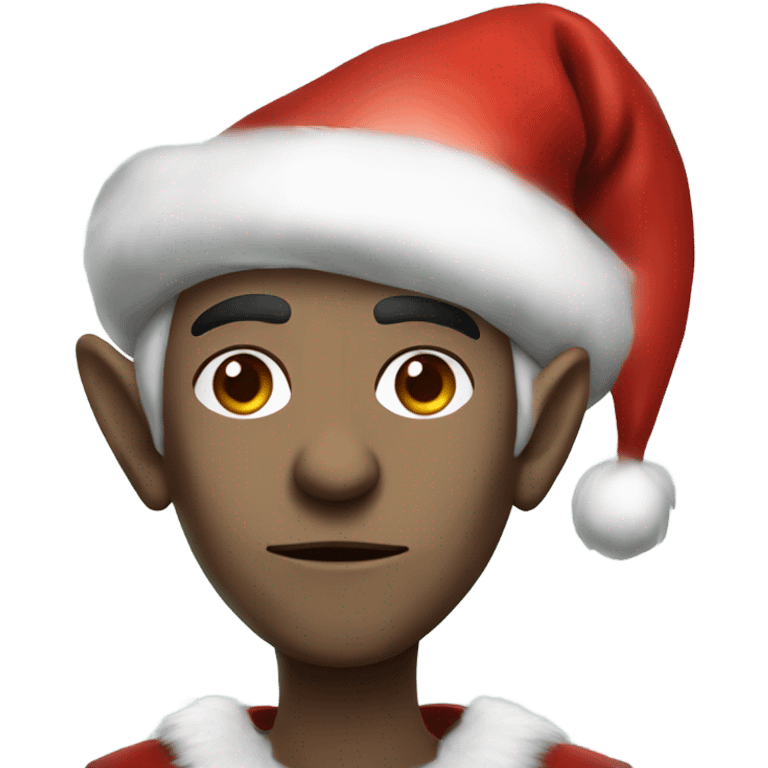 rogue male elf fantasy wearing santa hat emoji