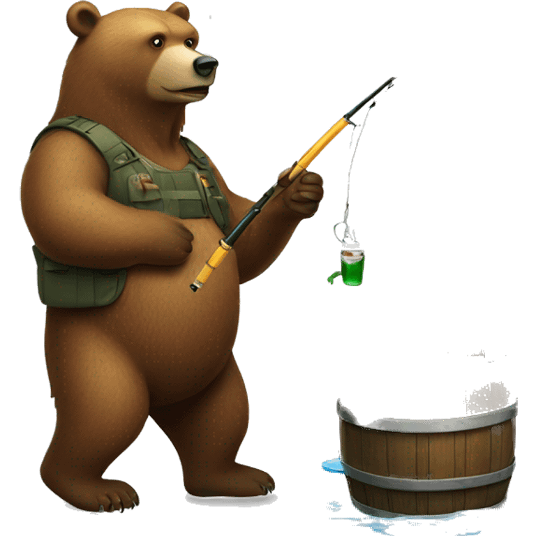 Bear beer fishing emoji