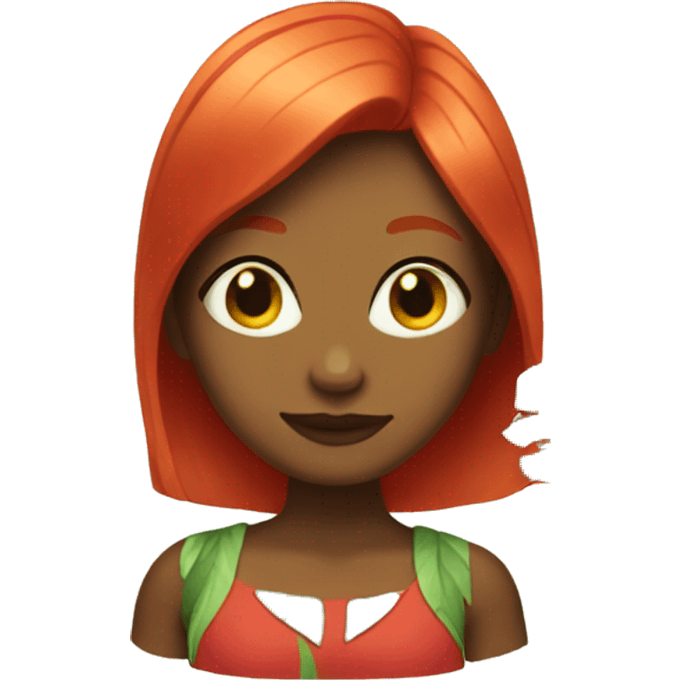 tropic girl with red hair emoji