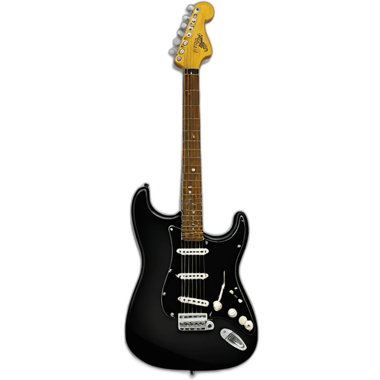 black stratocaster with stickers emoji