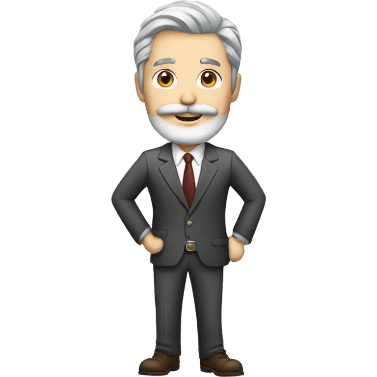 Realtor with gray hair, mustache and beard  emoji