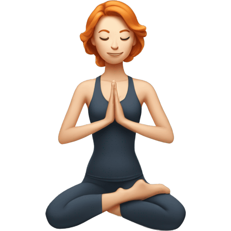 Ginger woman with in yoga pose emoji