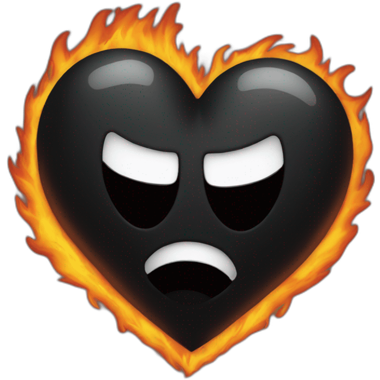 Black heart on fire emoji