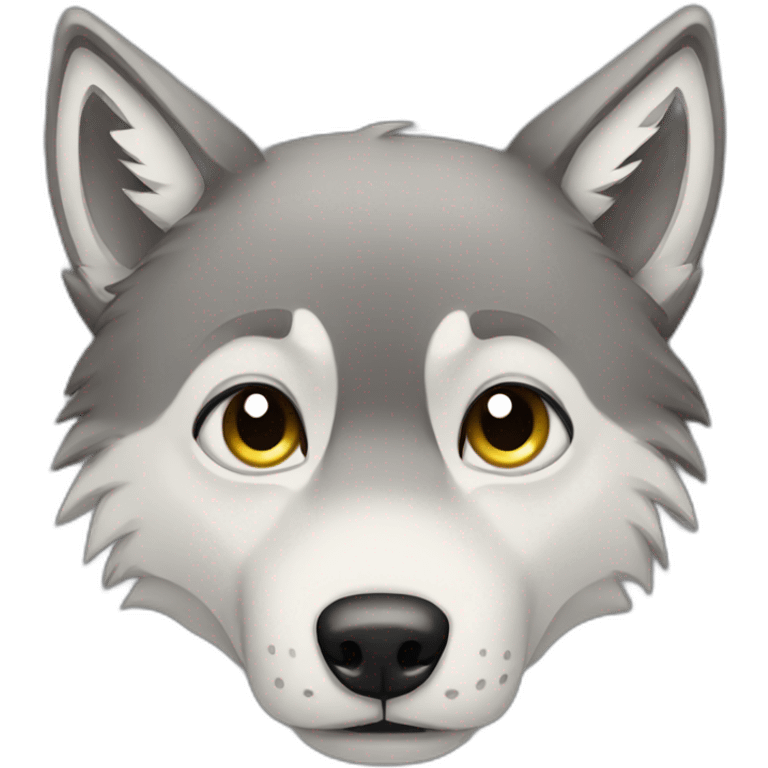 lonely wolf crying emoji