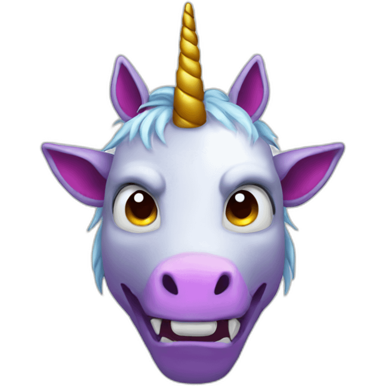 evil unicorn head emoji